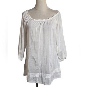 Trinity White Long Sheer Boho Tunic Top